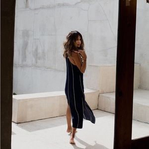 FAITHFULL riptide striped midi dress US 4